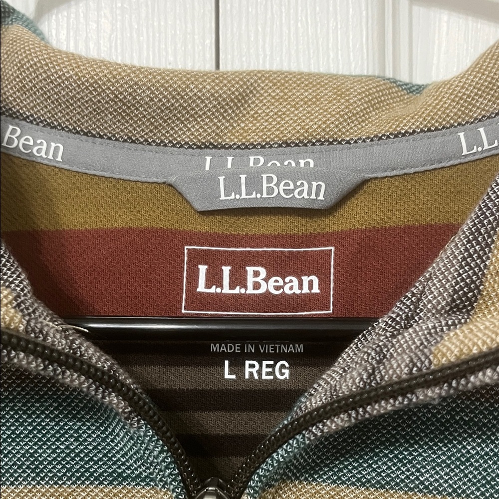L.L. Bean Multicolor Striped Half-Zip Pullover - Picture 3 of 4